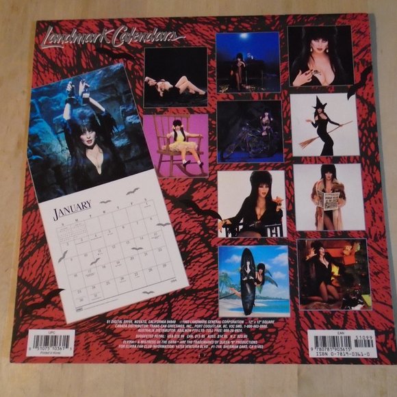1994 ELVIRA, MISTRESS OF THE DARK, 12 MONTH CALENDAR!!! - Picture 3 of 4